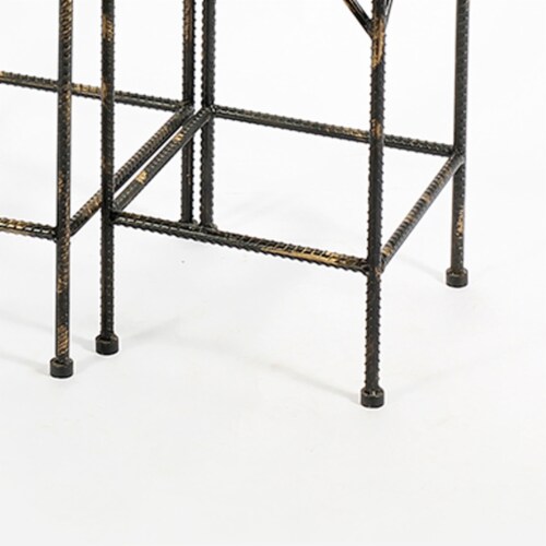 Benjara BM216726 Scrolled Metal Frame Plant Stand with Square Top, Black - Set of 2 Perspective: bottom