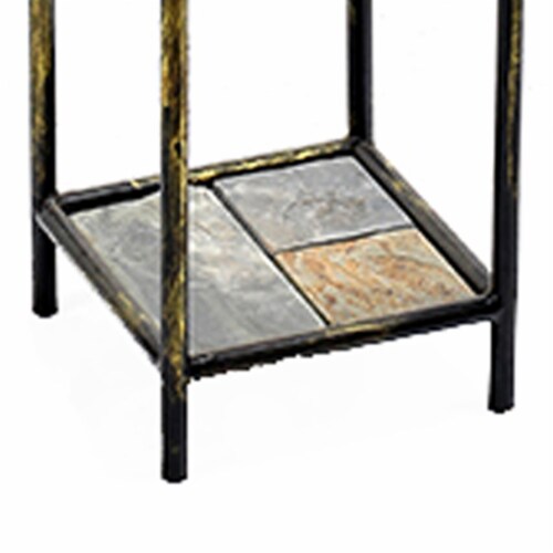 white black metal 2 tier square