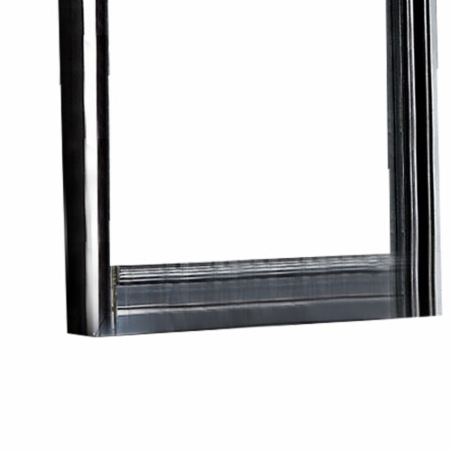 Traditional Style Wooden Frame Dresser Mirror with Curved Top, Black Perspective: bottom