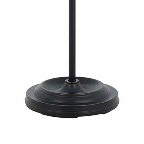 Adjustable Height Metal Pharmacy Lamp with Pull Chain Switch, Black- Saltoro Sherpi Perspective: bottom