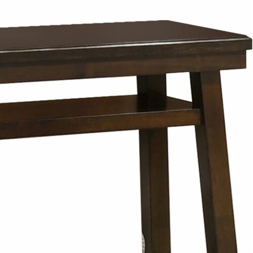 Wooden Console Table with One Open Shelf, Brown Perspective: bottom