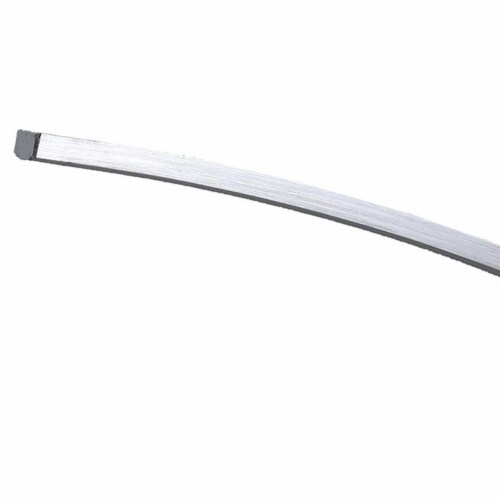 Table Lamp with Arched Tube LED, Brushed Silver- Saltoro Sherpi Perspective: bottom