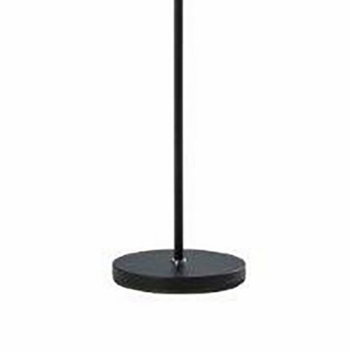 Floor Lamp with Adjustable Torchiere Head and Sleek Metal Body, Black- Saltoro Sherpi Perspective: bottom