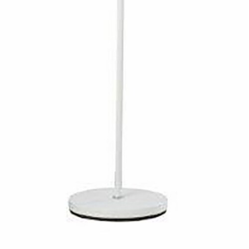 Floor Lamp with Adjustable Torchiere Head and Sleek Metal Body, White- Saltoro Sherpi Perspective: bottom