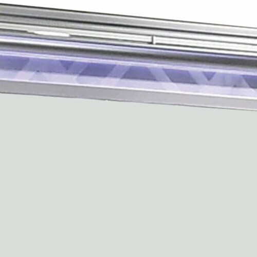 Wall Mirror with LED light and Wooden Frame, Silver Perspective: bottom