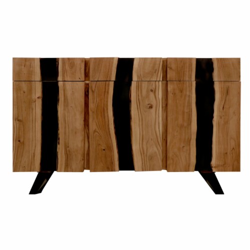 Stanley 60 Inch Industrial Acacia Wood Sideboard Buffet Cabinet
