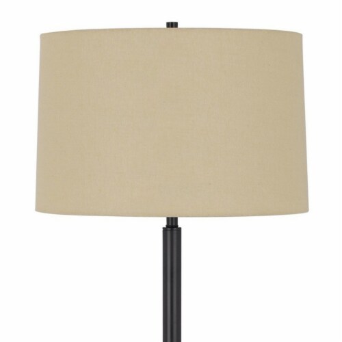 Ava 61 Inch Modern Floor Lamp, Glass Tray Table, 1 USB Port, Dark Bronze- Saltoro Sherpi Perspective: bottom