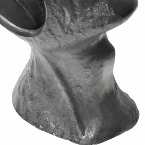 12 Inch Human Face Accent Decor, Metal, Life Like Appeal, Gray, Saltoro Sherpi Perspective: bottom