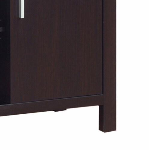 Lou 47 Inch Sideboard Console Serving Buffet Cabinet, 2 Drawers, Brown- Saltoro Sherpi Perspective: bottom