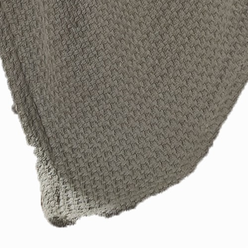 Nyx King Size Ultra Soft Cotton Thermal Blanket, Textured Feel, Taupe- Saltoro Sherpi Perspective: bottom