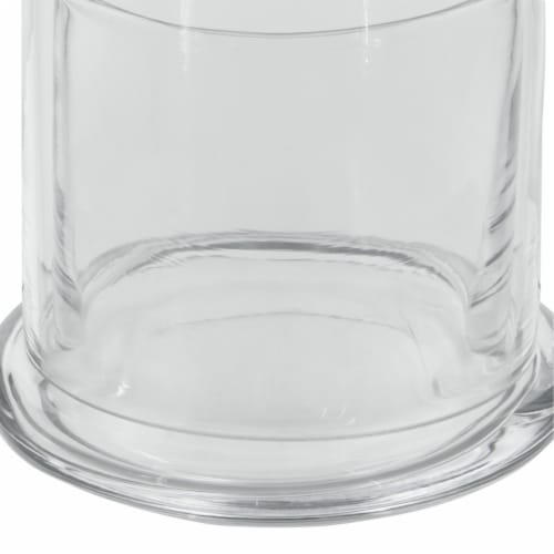 Set of 2 Medium Glass Serving Platters with Dome and Finial Handle, Clear- Saltoro Sherpi Perspective: bottom