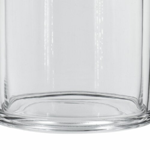 Set of 2 Large Glass Serving Platters with Dome and Finial Handle, Clear- Saltoro Sherpi Perspective: bottom