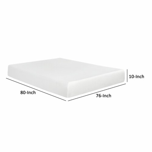 Bree 10 Inch Plush King Size Mattress with Cool Gel Foam, Aloe Vera Infused- Saltoro Sherpi Perspective: bottom