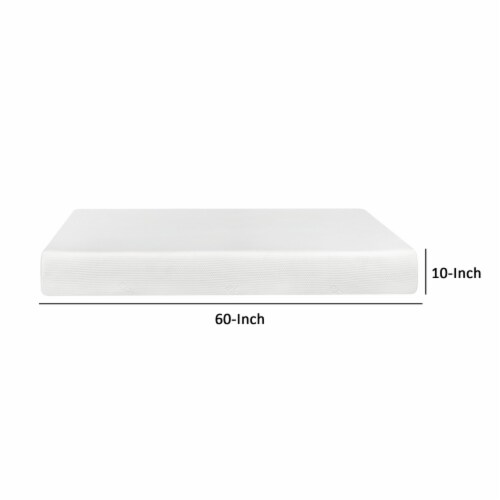 Bree 10 Inch Plush Queen Size Mattress with Gel Foam, Aloe Vera Infused- Saltoro Sherpi Perspective: bottom