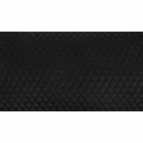 Kahn Hand Quilted Lumbar King Size Pillow Sham, Self Binding, Matte Black- Saltoro Sherpi Perspective: bottom