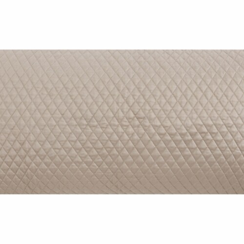 Kahn Hand Quilted Lumbar King Size Pillow Sham, Self Binding, Matte Brown- Saltoro Sherpi Perspective: bottom