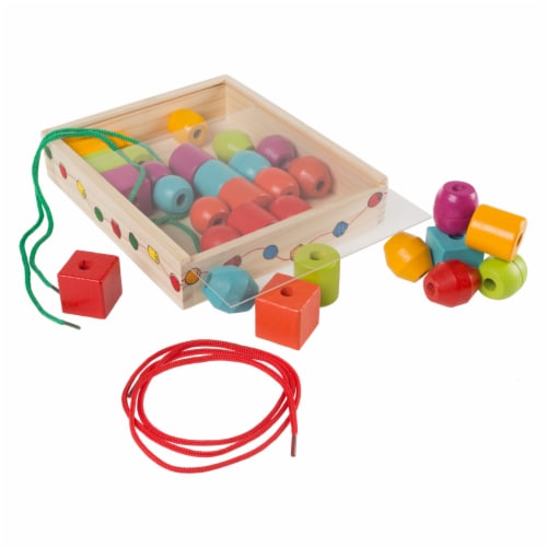 Wooden box on sale toy with beads