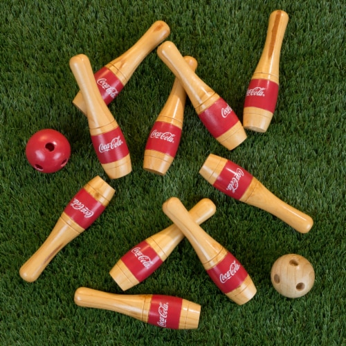Coca Cola Lawn Bowling Skittle Ball Outdoor Backyard Lawn Game Kids Adults 8 Inch Perspective: bottom