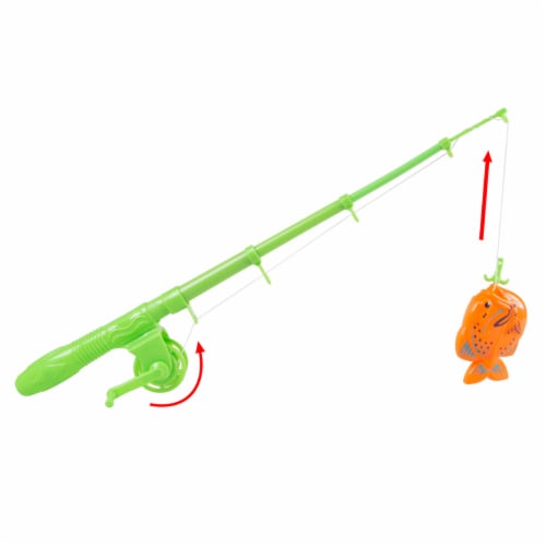 Kids Toy Fishing Set with Magnetic Fishing Pole and Reel, 6 Fish