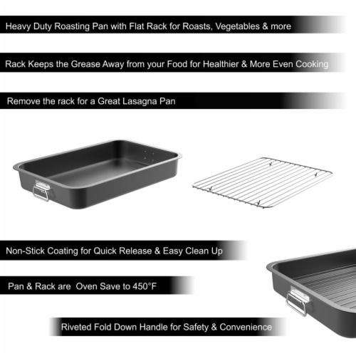 Chef Pomodoro Nonstick Carbon Steel Small Roasting Pan Roaster