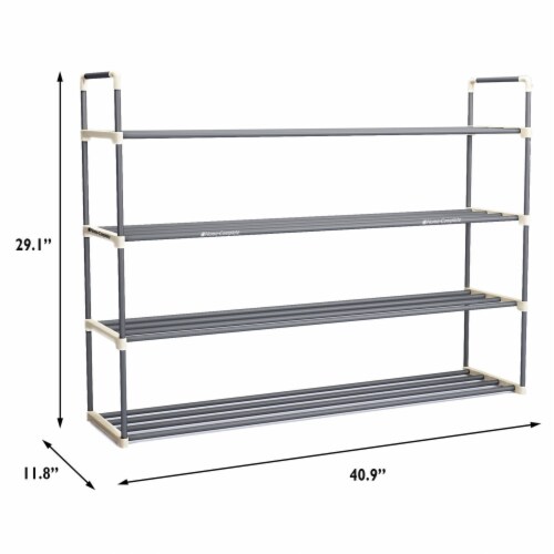 Shoe Rack Storage Shelf 4 Shelves Hallway Entryway Holds 24 Pairs