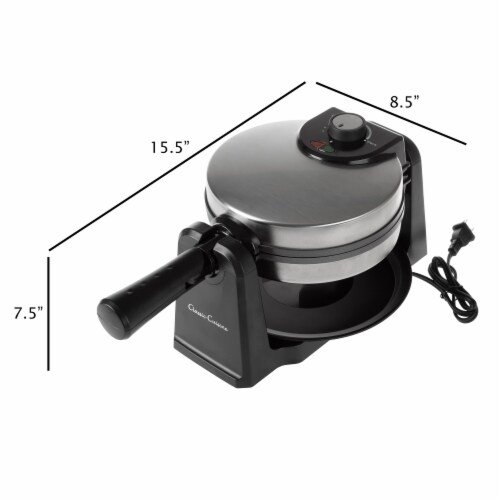 Electric Waffle Iron that Flips Nonstick Plates and Drip Pan for Overflow Easy Clean up Perspective: bottom