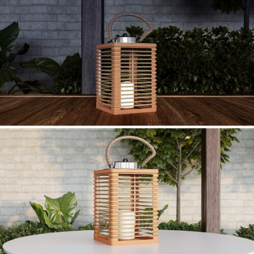 Solar or Battery Powered Lantern LED Candle Indoor Outdoor Flameless Table Lighting Perspective: bottom