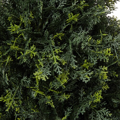 Artificial Cypress Topiary-37 Inch Tower Style Faux Plant in Sturdy Pot - Realistic Indoor or Perspective: bottom