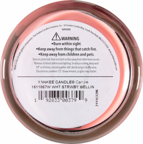 Yankee Candle® White Strawberry Bellini Medium Perfect Pillar Candle Perspective: bottom