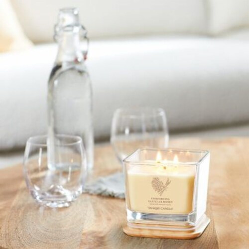 Yankee Candle® Comforting Vanilla & Honey  Well Living Medium Square Candle Perspective: bottom