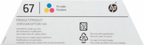 HP 67 Tri-Color Original Ink Cartridge Perspective: bottom
