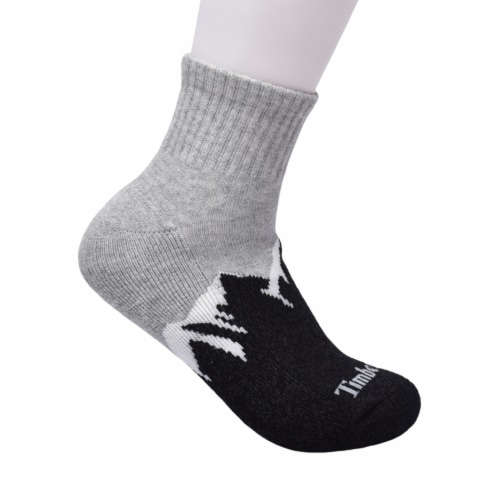 Timberland® Women's Cushioned Wool Quarter Socks - Black/Gray Perspective: bottom