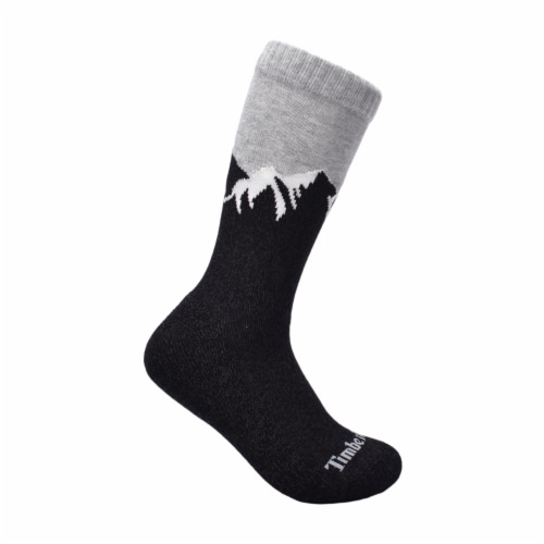 Timberland® Women's Cushioned Wool Crew Socks - Black/Gray Perspective: bottom