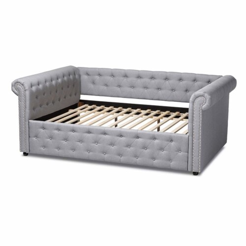 Baxton Studio Mabelle Mid Century Tufted Fabric and Wood Queen Daybed in Gray 1 Fred Meyer