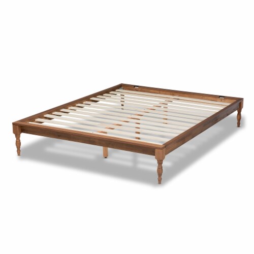 Baxton Studio Romy Full Size Ash Brown Finished Wood Bed Frame Perspective: bottom