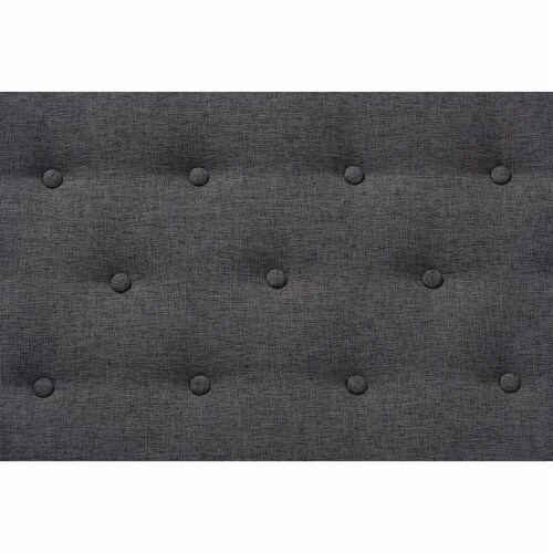 Baxton Studio Arne Mid-Century Modern Dark Grey Fabric Upholstered Walnut Finished Bench Perspective: bottom