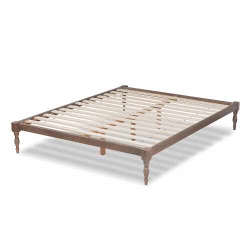 Baxton studio iseline modern and contemporary cheap antique finished wood size platform bed frame