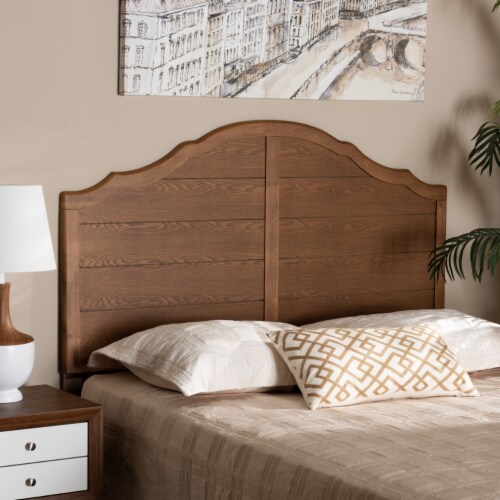 Clive Vintage Traditional Farmhouse Ash Walnut Finished Wood Queen