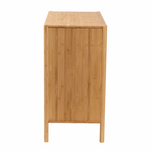 Naresh Mid-Century Modern Transitional Natural Brown Bamboo Wood 3-Drawer Storage Cabinet Perspective: bottom