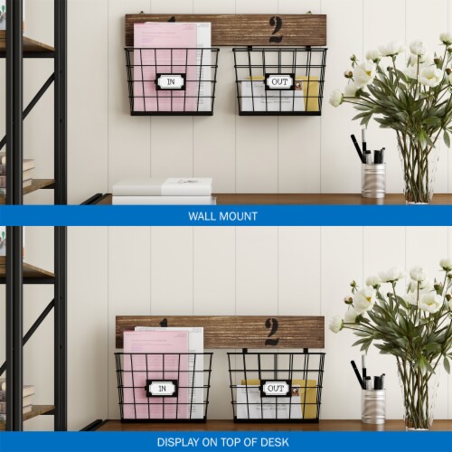 Wall outlet basket organizer