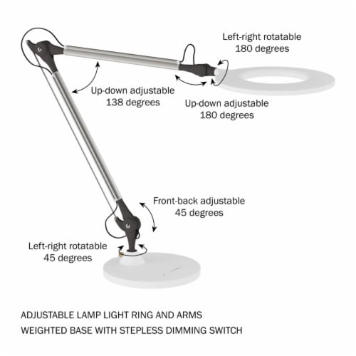 Swing Arm Desk Lamp with Weighted Base, Black