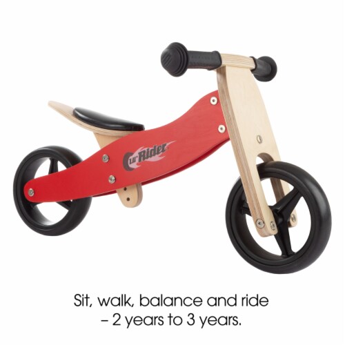 2 in 1 Wooden Balance Bike Push Tricycle Ride On Toy with Easy