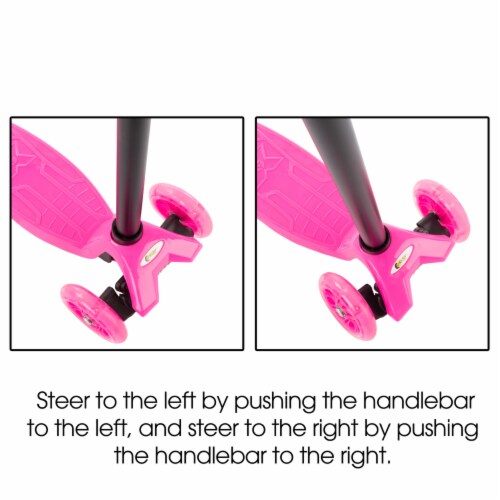 Lil Rider Kids Adjustable Scooter Neon Pink 3 Led Light Up Wheels Beginner Toy For Ages 3 1 unit Metro Market