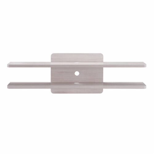 Furniture of America Brie Wood 2-Tier Floating TV Stand in Light Brown Perspective: bottom