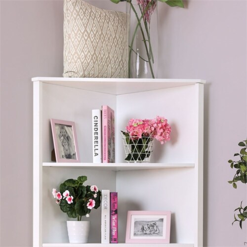 White corner on sale bookshelf for nursery