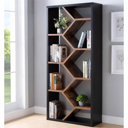 Furniture of America Greta Wood 9 Shelf Cube Bookcase in Black and