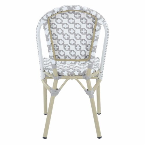 Furniture of America Misea Transitional Aluminum Patio Chair in Gray (Set of 2) Perspective: bottom
