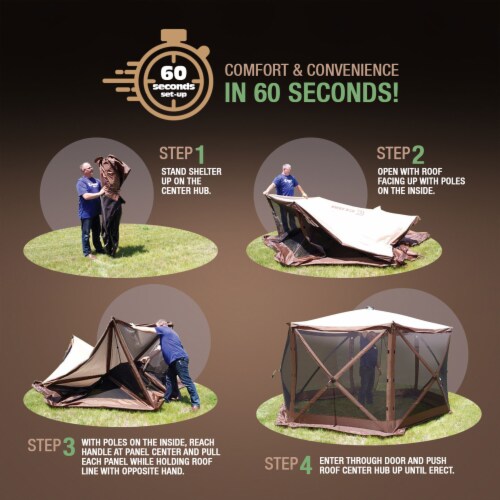 CLAM Quickset Pavilion 12.5' Portable Outdoor Gazebo Canopy Tent with Floor Tarp Perspective: bottom