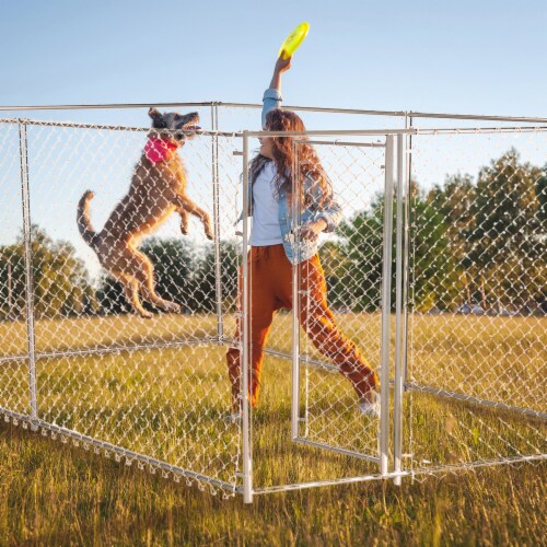 Lucky dog galvanized chain link kennel deals