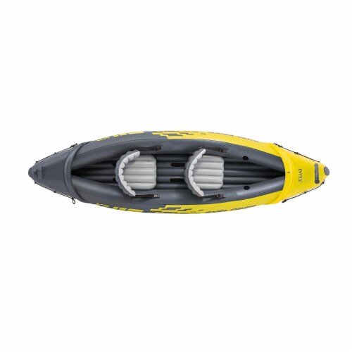 Intex 2-Person Inflatable Kayak w/ Oar & Pump 2 pack & 1-Person Inflatable Kayak Perspective: bottom